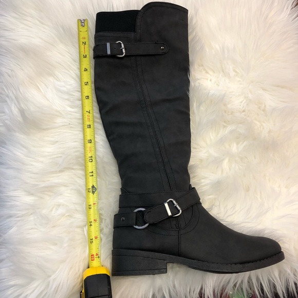 Black Knee High Buckle Boot - Picture 5 of 7